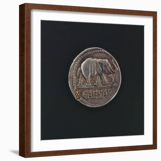 Denarius Issued by Caesar before Crossing Rubicon, Depicting Elephant, Symbol of Leader-null-Framed Giclee Print