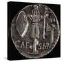 Denarius Issued by Julius Caesar in Gaul Depicting Gallic Weapons-null-Stretched Canvas