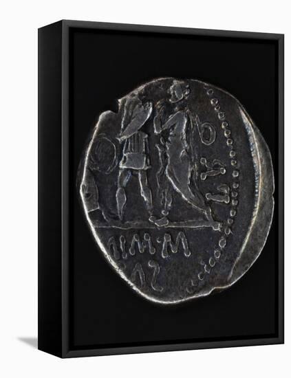 Denarius Minted to Mark Peace Between Spain and Pompey, Roman Coins BC-null-Framed Stretched Canvas