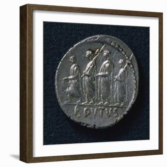 Denarius of Caius Junius Brutus Depicting Brutus First Consul Consular Procession, 60 BC-null-Framed Giclee Print