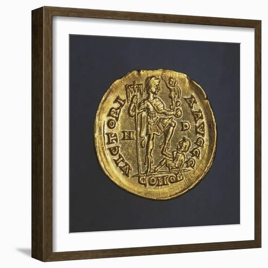 Denarius of Emperor Honorius, Verso, Byzantine Coins, 5th Century-null-Framed Giclee Print