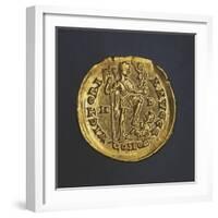 Denarius of Emperor Honorius, Verso, Byzantine Coins, 5th Century-null-Framed Giclee Print