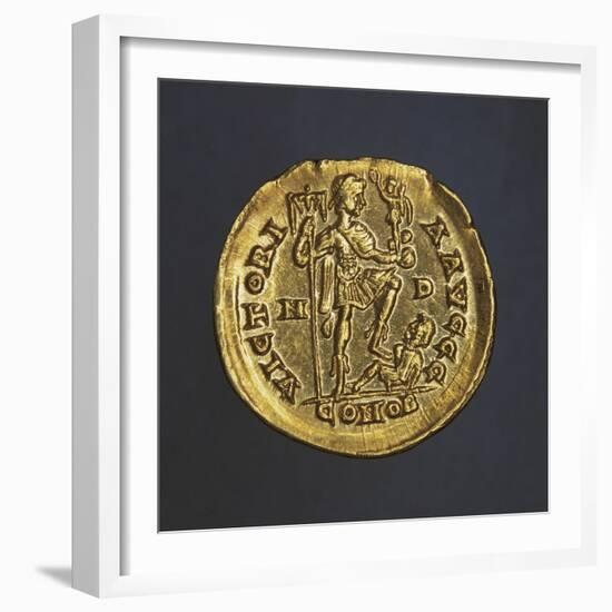 Denarius of Emperor Honorius, Verso, Byzantine Coins, 5th Century-null-Framed Giclee Print