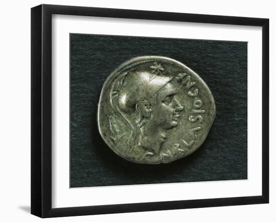 Denarius of Gnaeus Cornelius Blasio, Obverse with Portrait of Scipio Africanus-null-Framed Giclee Print