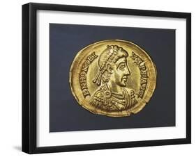 Denarius of Honorius Bearing Image of Emperor, Recto, Byzantine Coins, 5th Century-null-Framed Giclee Print