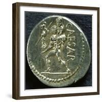 Denarius of Julius Caesar Depicting Aeneas and Anchises, 50 BC, Verso, Roman Coins BC-null-Framed Giclee Print