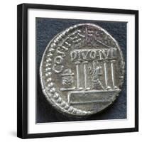 Denarius of Octavian Depicting Temple Dedicated to Deified Julius Caesar, 37-33 BC-null-Framed Giclee Print