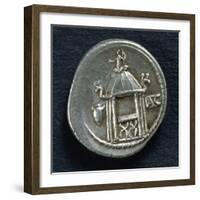 Denarius of Quintus Cassius Longinus Depicting Temple of Vesta, Roman Coins BC-null-Framed Giclee Print