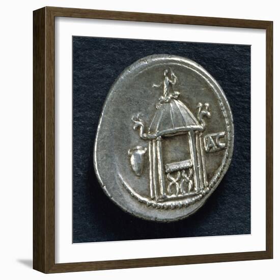 Denarius of Quintus Cassius Longinus Depicting Temple of Vesta, Roman Coins BC-null-Framed Giclee Print