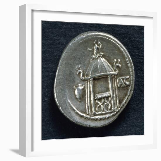 Denarius of Quintus Cassius Longinus Depicting Temple of Vesta, Roman Coins BC-null-Framed Giclee Print