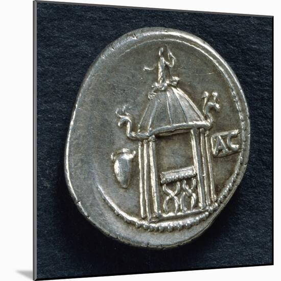 Denarius of Quintus Cassius Longinus Depicting Temple of Vesta, Roman Coins BC-null-Mounted Giclee Print