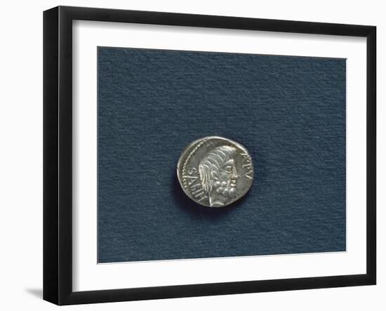 Denarius of the Moneyer Lucius Titurius Sabinus, 89 B.C., Obverse with Portrait of Titus Tatius-null-Framed Giclee Print