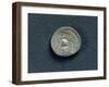 Denarius of the Moneyer Titus Carisius Depicting Coinage Tools, 45 B.C., Republican Age, Silver-null-Framed Giclee Print