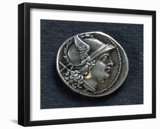 Denarius with Head of Mars, Roman Coins-null-Framed Giclee Print