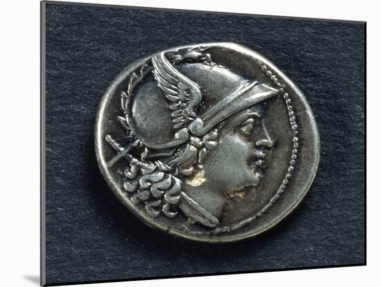 Denarius with Head of Mars, Roman Coins-null-Mounted Giclee Print