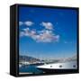 Denia Alicante Marina Boats in Blue Mediterranean Spain-holbox-Framed Stretched Canvas