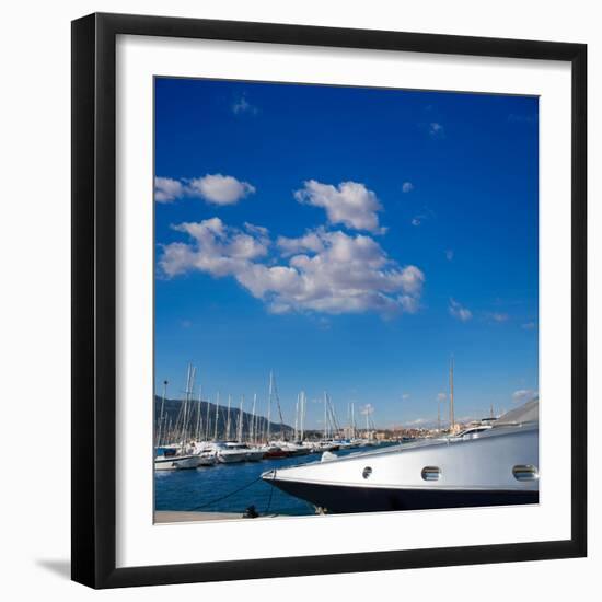 Denia Alicante Marina Boats in Blue Mediterranean Spain-holbox-Framed Photographic Print