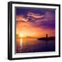 Denia Sunset Lighthouse at Dusk in Alicante at Spain-Natureworld-Framed Photographic Print