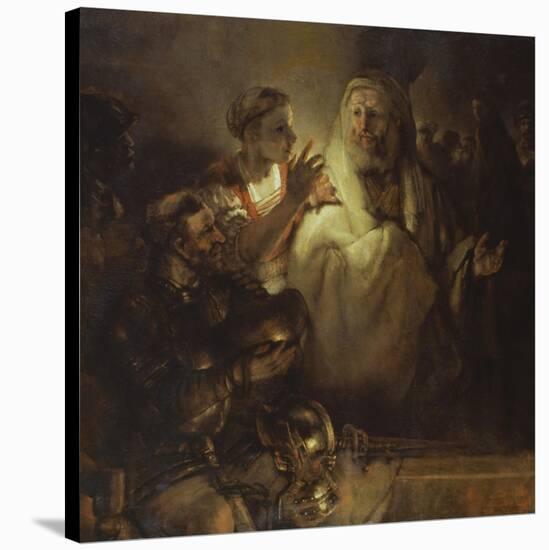 Denial of St. Peter-Rembrandt van Rijn-Stretched Canvas