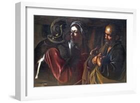 Denial of St. Peter-Caravaggio-Framed Art Print