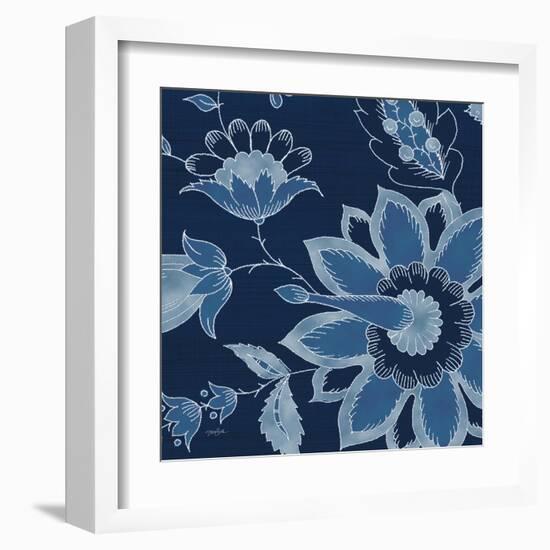 Denim Floral 1-Diane Stimson-Framed Art Print