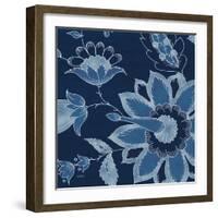 Denim Floral 1-Diane Stimson-Framed Art Print