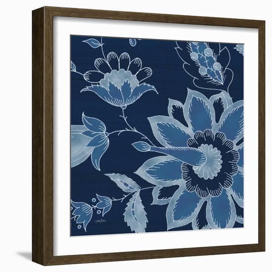 Denim Floral 1-Diane Stimson-Framed Art Print