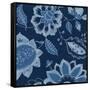 Denim Floral 2-Diane Stimson-Framed Stretched Canvas