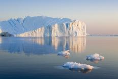 Greenland. the Biggest Glacier on a Planet Jakobshavn. Huge Icebergs of Different Forms in the Gulf-Denis Burdin-Photographic Print