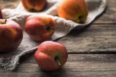 Red Apples and Apple Halves on a Wooden Table Horizontal-Denis Karpenkov-Photographic Print