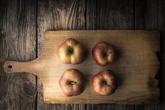 Red Apples and Apple Halves on a Wooden Table Horizontal-Denis Karpenkov-Photographic Print
