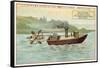 Denis Papin's First Steam Powered Boat, 18th Century-null-Framed Stretched Canvas