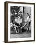 Denise Bourgeois and Claude Bessy Taking a Breather in Front of a Degas Background-Walter Sanders-Framed Photographic Print