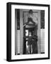 Denise Bruene Climbing Kitchen Door in Bare Feet, Her Hobby, Jan Bruene Says "Don't Fall on Me"-Gordon Parks-Framed Photographic Print