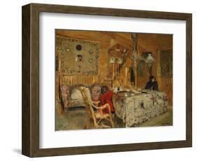 Denise Natanson and Marcelle Aron at the Summer House, Villerville, Normandy, C.1910-Edouard Vuillard-Framed Giclee Print