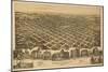 Denison, Texas - Panoramic Map-Lantern Press-Mounted Art Print