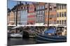 Denmark, Copenhagen, Nyhavn district. Colorful 17th and 18th century buildings, boats and canal-Alan Klehr-Mounted Photographic Print