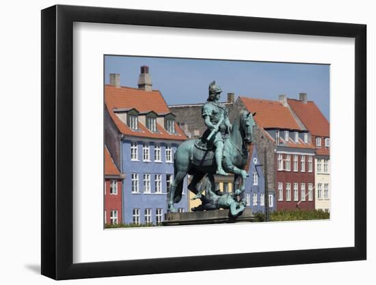 Denmark, Copenhagen, Nyhavn district in city center. Statue of the Bishop of Absalon-Alan Klehr-Framed Photographic Print