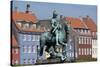 Denmark, Copenhagen, Nyhavn district in city center. Statue of the Bishop of Absalon-Alan Klehr-Stretched Canvas