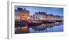 Denmark, Copenhagen, Nyhavn, Night-Rainer Mirau-Framed Photographic Print