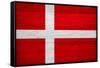 Denmark Flag Design with Wood Patterning - Flags of the World Series-Philippe Hugonnard-Framed Stretched Canvas