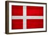 Denmark Flag Design with Wood Patterning - Flags of the World Series-Philippe Hugonnard-Framed Art Print