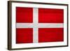 Denmark Flag Design with Wood Patterning - Flags of the World Series-Philippe Hugonnard-Framed Art Print