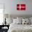 Denmark Flag Design with Wood Patterning - Flags of the World Series-Philippe Hugonnard-Framed Stretched Canvas displayed on a wall