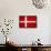 Denmark Flag Design with Wood Patterning - Flags of the World Series-Philippe Hugonnard-Framed Stretched Canvas displayed on a wall