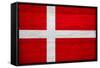 Denmark Flag Design with Wood Patterning - Flags of the World Series-Philippe Hugonnard-Framed Stretched Canvas