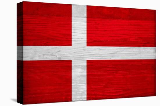 Denmark Flag Design with Wood Patterning - Flags of the World Series-Philippe Hugonnard-Stretched Canvas