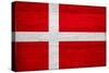 Denmark Flag Design with Wood Patterning - Flags of the World Series-Philippe Hugonnard-Stretched Canvas