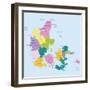 Denmark-Highly Detailed Map-ekler-Framed Art Print