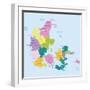 Denmark-Highly Detailed Map-ekler-Framed Art Print